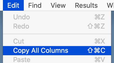 Copy shown columns