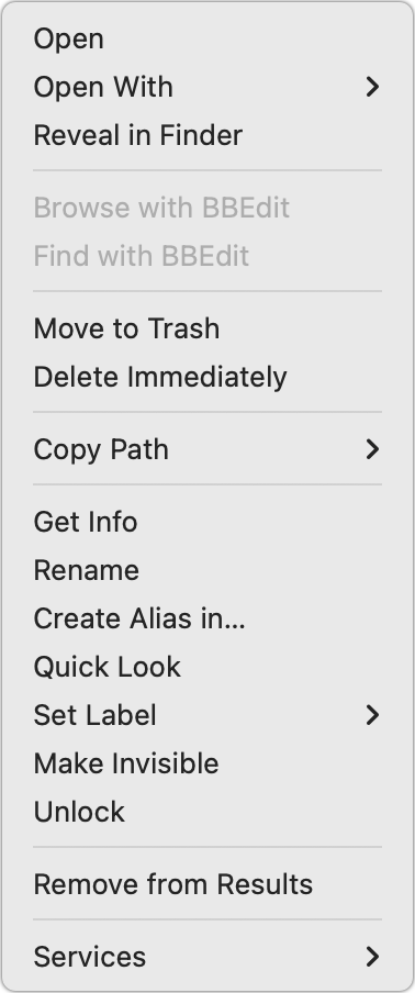 Context menu